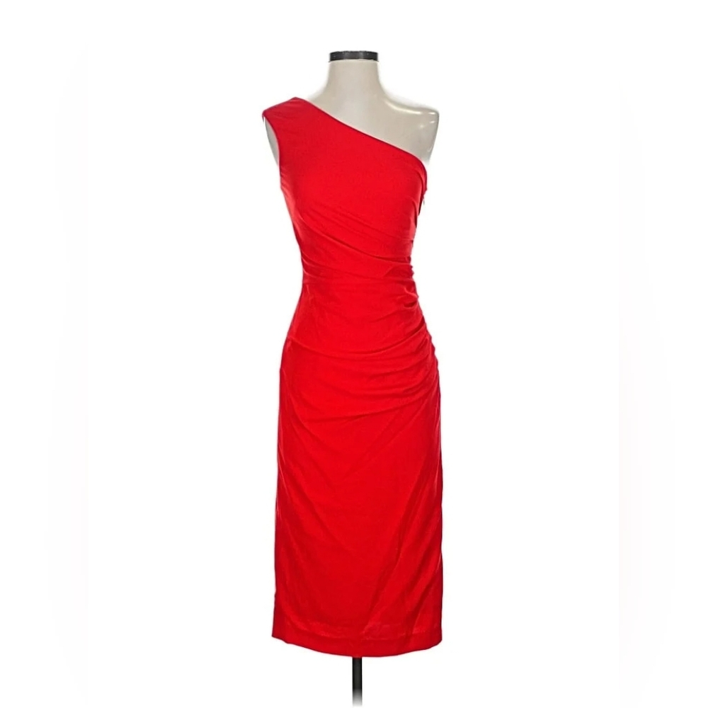Dress the Population One Shoulder Scarlet Gown